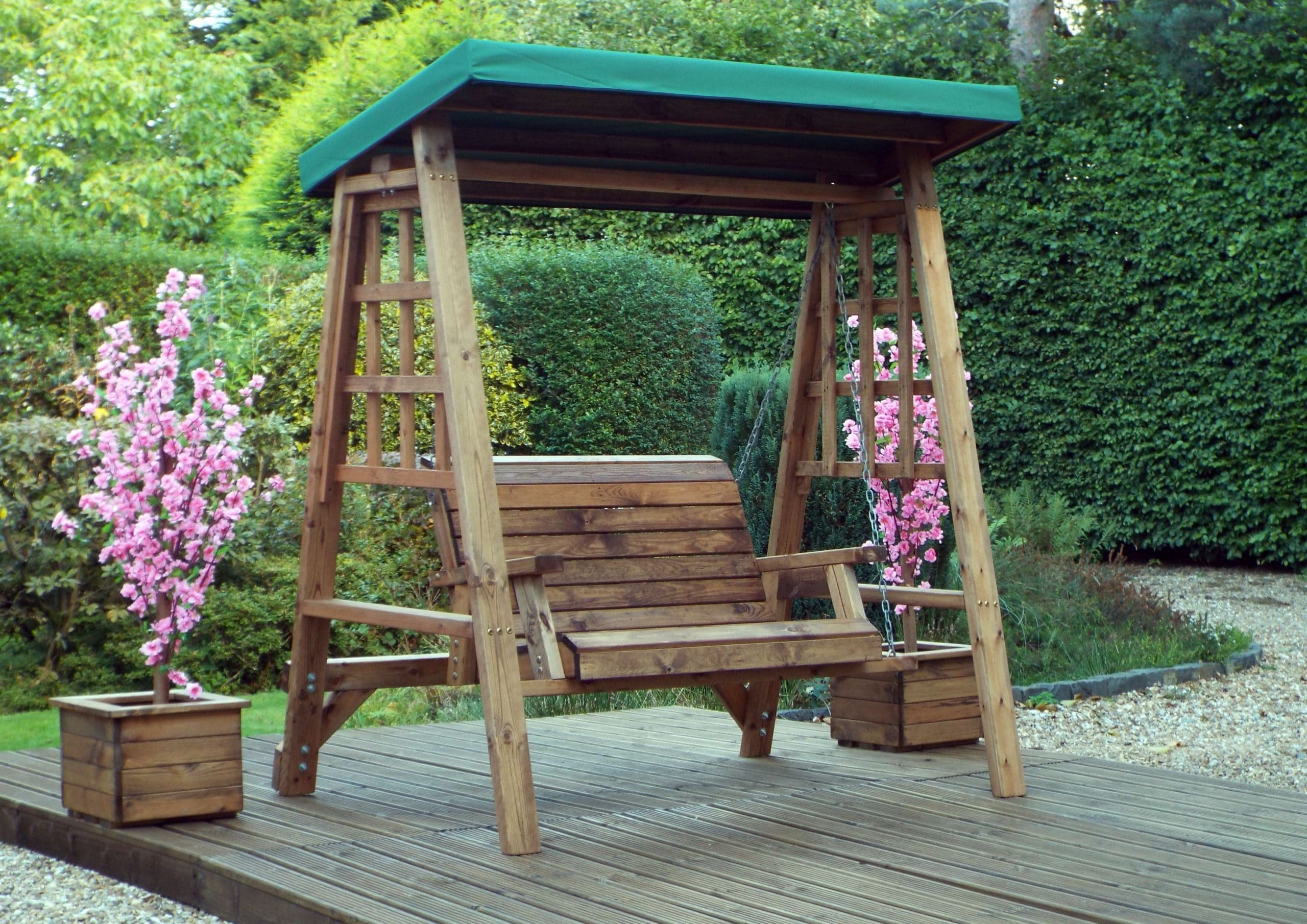 Dorset Wooden 2 seat Garden Swing green - Charles Taylor furniture